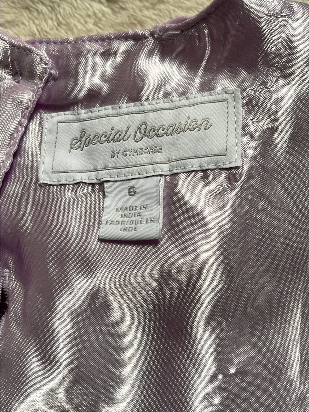 Gymboree Lilac Special Occasion Dress - Shimmery Satin Finish - Picture 7 of 7